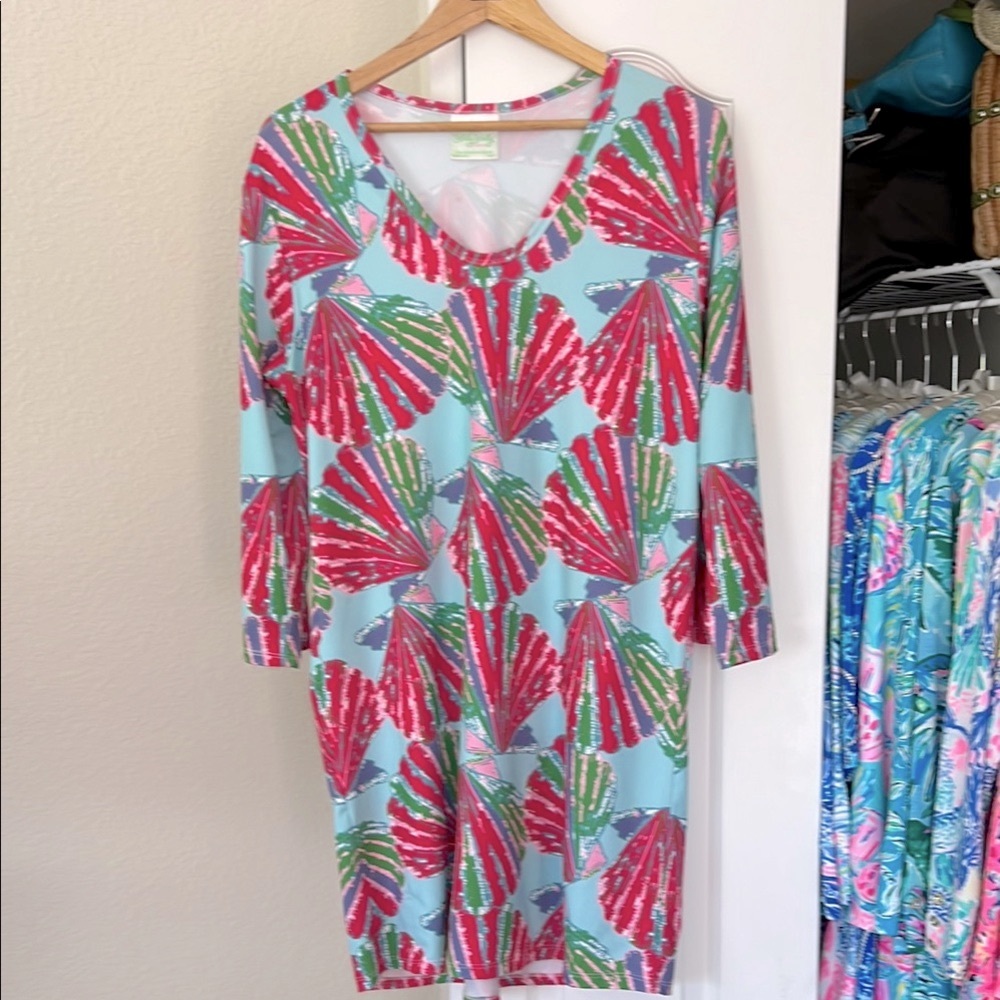 Lolly Wolly Doodle Colorful Shell Print Midi Dress